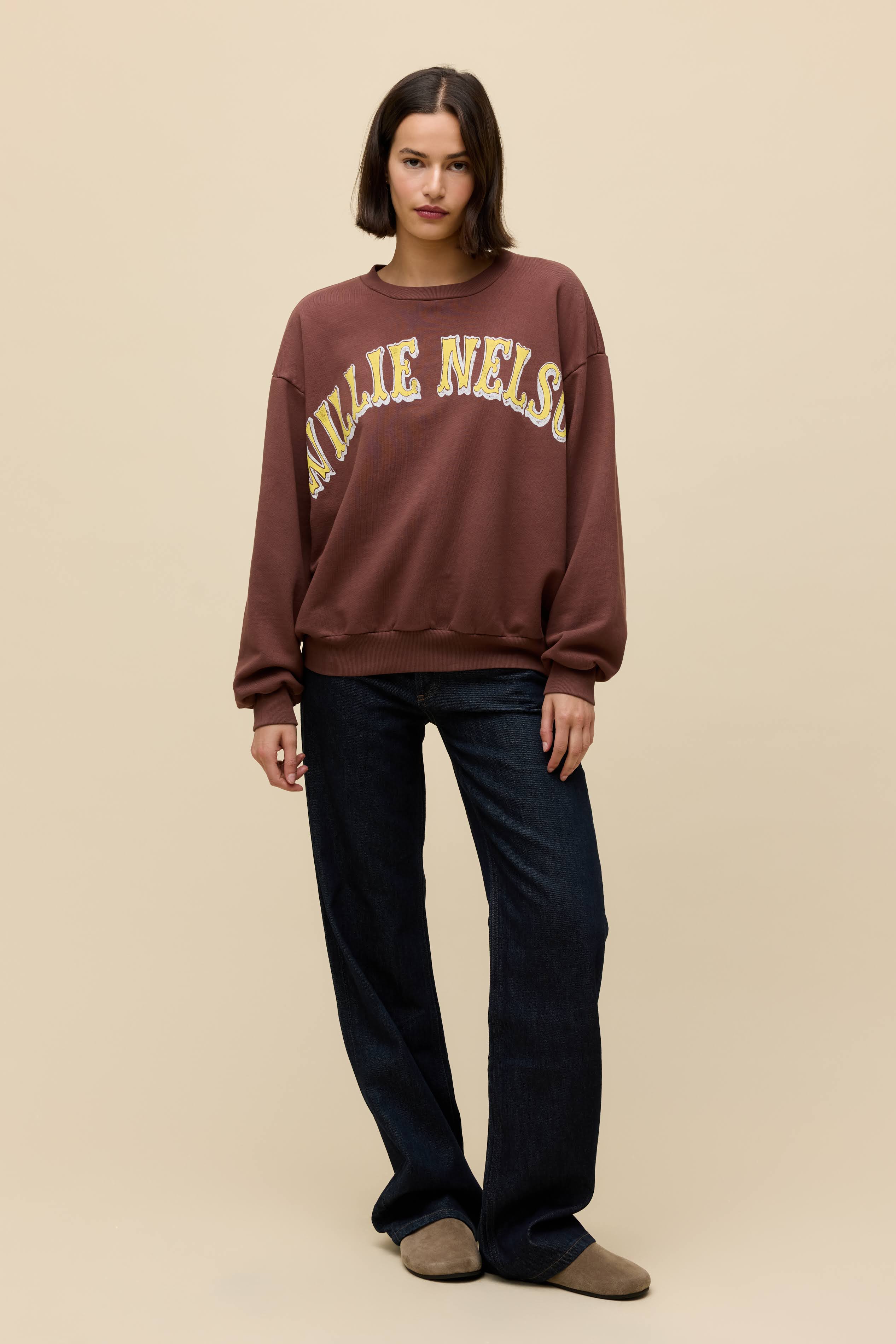 willie nelson in austin oversized crew sweatshirt
